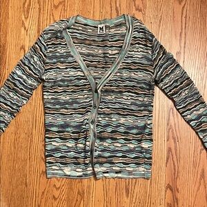 Missoni Multicolor Wave Pattern Cardigan